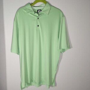 FJ FootJoy Polo Shirt Men's Size Medium Green Golf Casual Short Sleeve